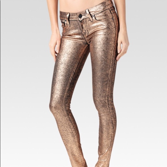 PAIGE Denim - 🔥NWT Paige Cracked Foil Metallic Skinny Jeans